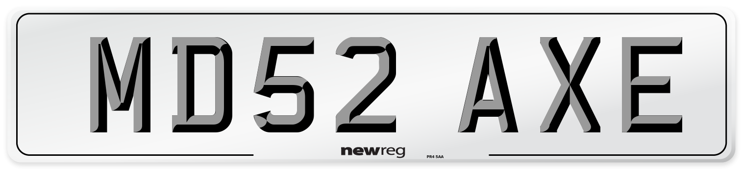 MD52 AXE Number Plate from New Reg